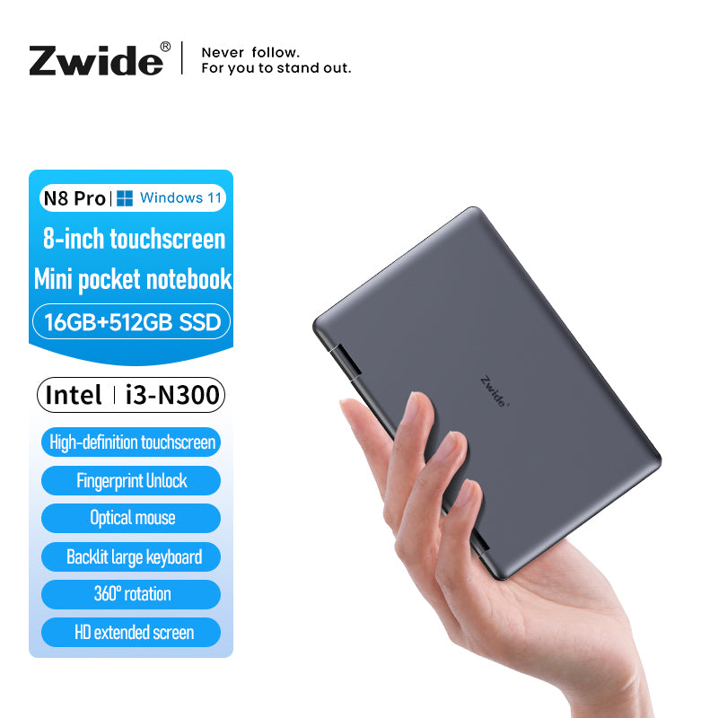 ZWIDE N8 Pro 8" 2-in-1 Mini Laptop – Intel Core i3-N300